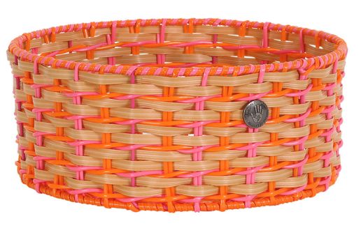 Handed By Korb nieder D 26, H 11 cm Poppy fuchsia pink and orange 