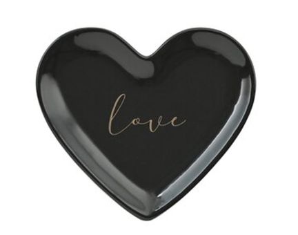 Gift Company Love Plates Deko-Teller Porzellan Gift Company Love Herz flach schwarz 