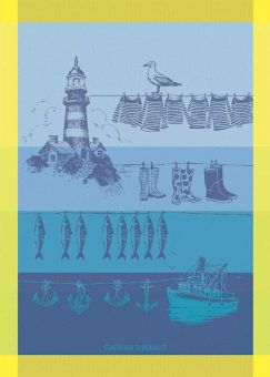 Garnier-Thiebaut Geschirrtuch Destination Mer Cire 56x78 Cm 100% Gekämmte Baumwolle 