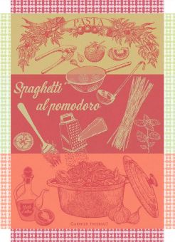 Garnier-Thiebaut Geschirrtuch Spaghetti Pomodoro Basilic 56x78 Cm 100% Gekämmte 