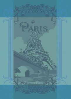 Garnier-Thiebaut Geschirrtuch Paris Seine Turquoise 56 x77Cm 100% Baumwolle 
