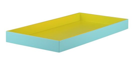 Gift Company Spa Tablett S rechteckig (40,4x21x3,5 cm) 2 farbig shiny türkis/matt gelb 