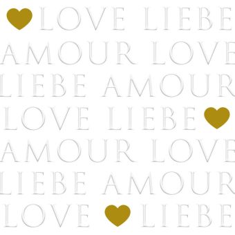 Paperproducts Servietten 33x33 cm Love Letters pearl relief 