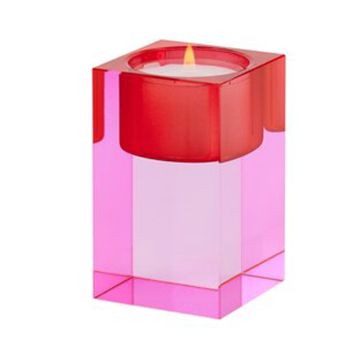 Gift Company Sari Kristallglas Teelichthalter S (H7 7 cm) rosa/rot gs 