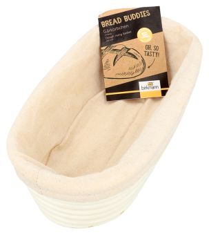 Birkmann Gärkörbchen länglich Ø 30,5 cm mit Baumwoll-Bezug 