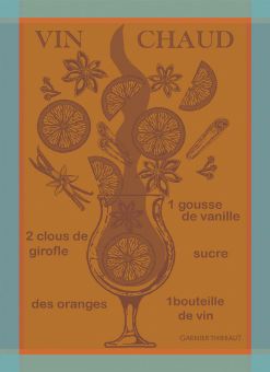 Garnier-Thiebaut Geschirrtuch Vin Chaud Mandarine 56x78 Cm 100% Gekämmte Baumwolle 
