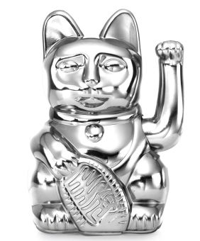 Donkey Winkekatze Shiny Lucky Cat Silber 
