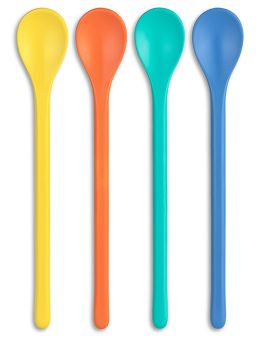 Koziol Löffel 4-er Set Nora Spoon L strong blue/coral/green/yellow 