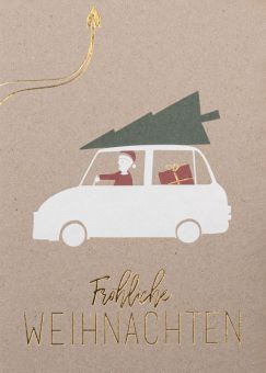 Räder Weihnachtsautokarte Fröhliche Weihnachten 