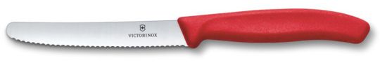 Victorinox Swiss Classic, Tomaten & Tafelmesser, 11cm, Wellen, Rot 