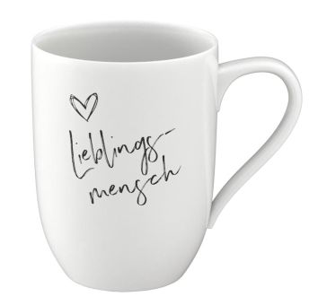 Villeroy & Boch Statement Becher mit Henkel Lieblingsmensch 11,5x8 