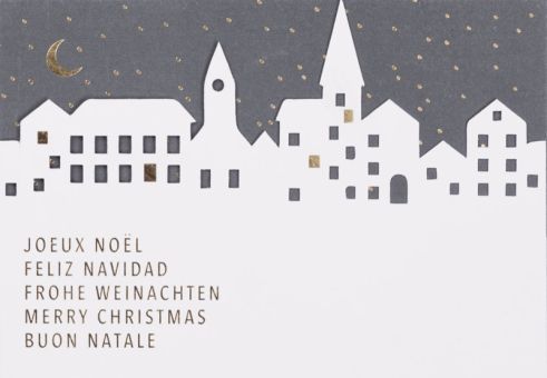 Räder Scherenschnittkarte Frohe Weihnachten 5-Sprachig 
