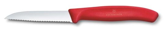 Victorinox Swiss Classic, Gemüsemesser, 8cm, Wellen, Rot 