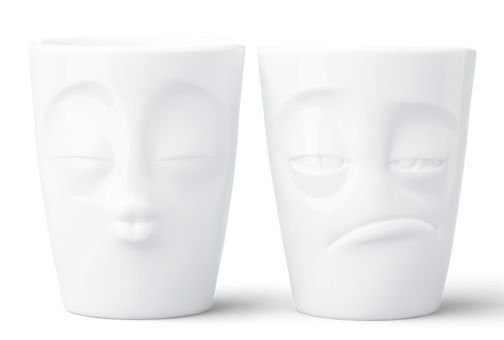 Fiftyeight Products Becher-Set Nr. 4 küssend/verpennt weiß 350 ml 