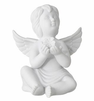 Rosenthal Engel mit Glücksklee Engel Mittel Weiss Matt Engel Mittel 
