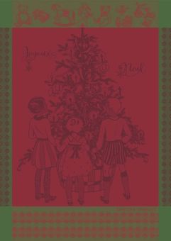 Garnier-Thiebaut Geschirrtuch Noel D'Enfance Houx 56x78 Cm 100% Gekämmte Baumwolle 