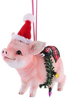 Gift Company Hänger Schwein mit Gift Company Weihnachtsmütze 