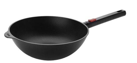 Woll Eco Logic Induktion Guss-Wok Ø 28 cm 10 cm hoch abnehmbarer Stiel 