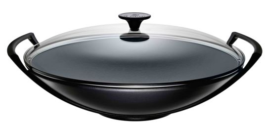 Le Creuset Wok mit Glasdeckel Schwarz 