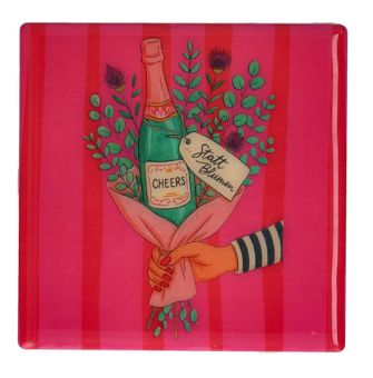 Gift Company Love Tiles Untersetzer Motiv: Statt Blumen hot pink 