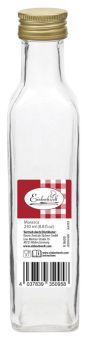 Einkochwelt Flasche Marasca 250 ml mit Deckel gold 