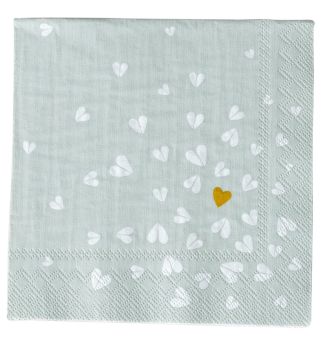 Räder Cocktailservietten 25x25cm Goldens Herz (20Stk.) 