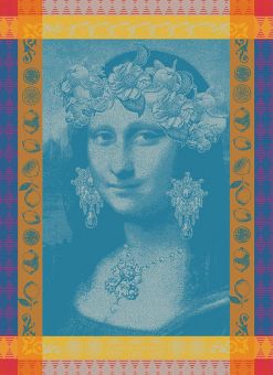 Garnier-Thiebaut Geschirrtuch Mona Lisa Bleu 56x77 cm 