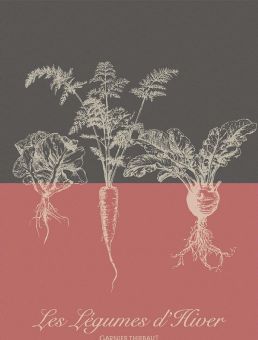 Garnier-Thiebaut Geschirrtuch Legumes D'Hiver Tomette 56x78 Cm 100% Gekämmte Baumwolle 