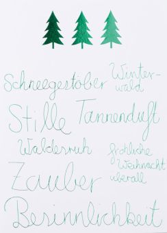 Räder Weihnachtswörterkarte Tannen Schneegestöber 