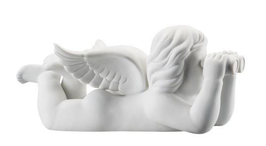 Rosenthal Engel groß mit Fernglas Weiss Matt 