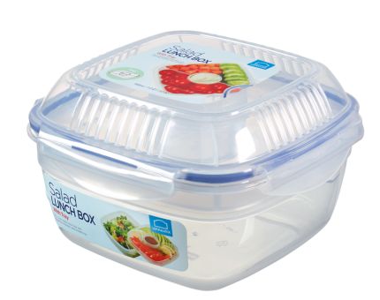 Lock & Lock Frischhaltebox 1,6 L Classic ToGo Salat Lunchbox 189x189x116 mm Toppingtablett 