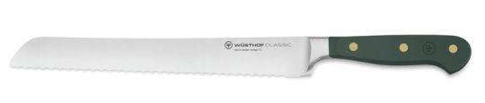 Wüsthof Classic Colour Fresh Rosemary Brotmesser mit Präzisions-Doppelwelle 23 cm 