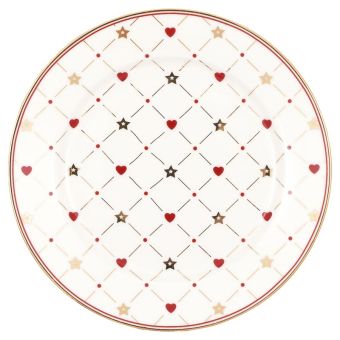 Greengate Teller klein 15 cm Clarina heart white 
